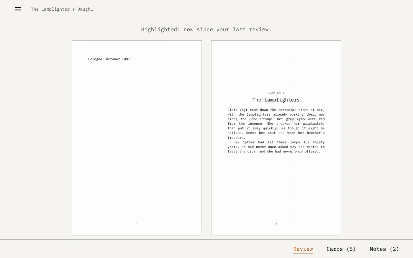 Two book pages side by side